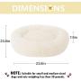 HAITRAL Fluffy Pet Bed- Dog Bed for Small Dogs with Round Donut Shape, Pet Calming Bed for Dogs Cats Rabbit, Warm& Cozy& Machine Washable-23.62 x 23.62 x 1.18 inches, Grey/Dark Grey/White