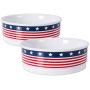 Bone Dry Stars & Stripes Patriotic Flag Ceramic Pet Bowl