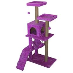 Cat Trees Cat Tree, Short Plush Natural Sisal Cat Tree Tower Cat Climbing Frame Wear-Resistant Scratch-Resistant Durable Multi-Color Optional Cat Beds