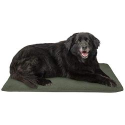 Furhaven Pet Dog Bed - Terry 2-Inch Orthopedic Step-On Mat Foam Mattress Pad Pet Bed with Removable Cover for Dogs and Cats, Forest, Large