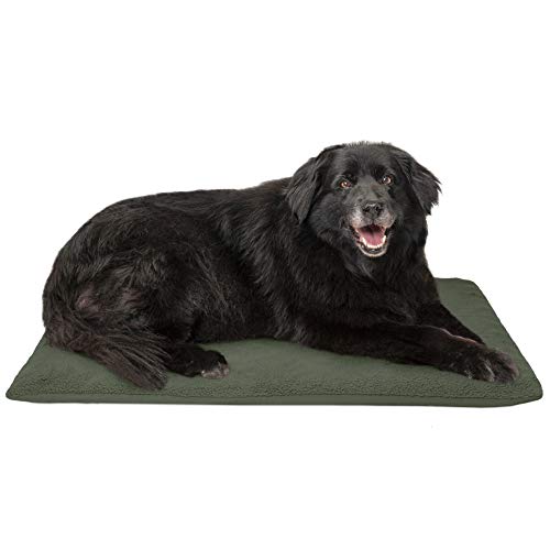 Furhaven Pet Dog Bed - Terry 2-Inch Orthopedic Step-On Mat Foam Mattress Pad Pet Bed with Removable Cover for Dogs and Cats, Forest, Large