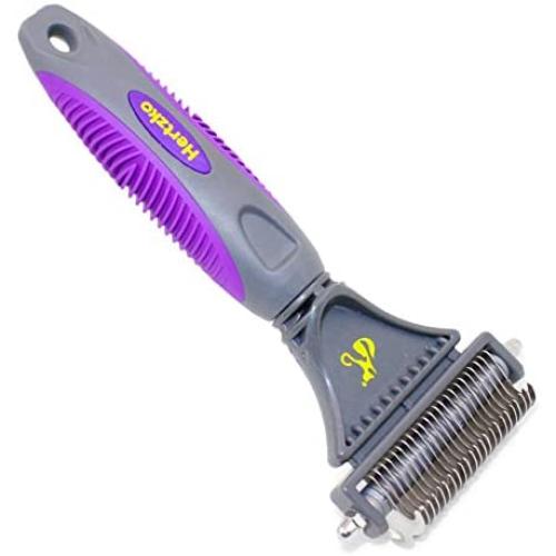 Pet Dematting Tool By Hertzko - for Dogs and Cats - Removes Loose Undercoat, Mats and Tangled Hair- Great Grooming Comb Tool for Brushing, Dematting and Deshedding.