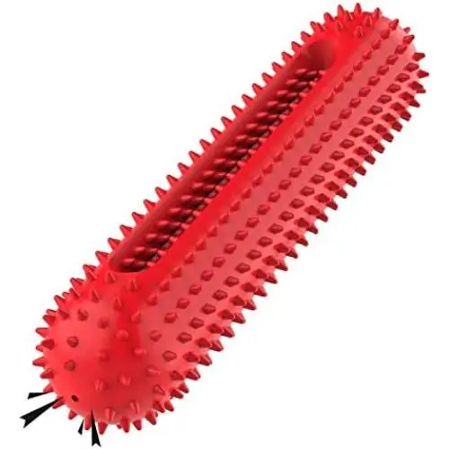 PETIZER Dog Squeaky Toys for Aggressive Chewers | Tough Toothbrush Puppy Chew Toy | Nearly Indestructible Rubber Toys for Pet Training, Teeth Cleaning, Playing and Chewing for Medium & Large Breeds PETIZER Dog Squeaky Toys for Aggressive Chewers | Tough Toothbrush Puppy Chew Toy | Nearly Indestructible Rubber Toys for Pet Training, Teeth Cleaning, Playing and Chewing for Medium & Large Breeds