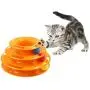 Three Levels Pet Cat Toy Tower Tracks Disc Cat Intelligence Amusement Triple Disc Cat Toys Ball Training Amusement Cat Tower