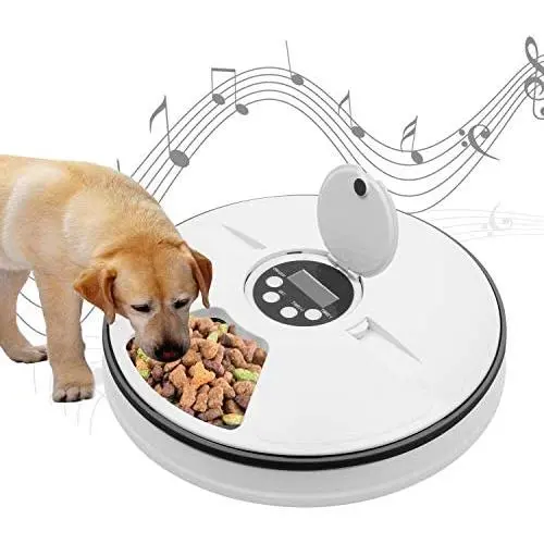 thanksky Automatic Dog Feeder Cat Food Dispenser, Dry or Wet Pet Feeder Automatic, 6 Meal Trays with Portion Control, LCD Smart Programmable Clock(Dark Grey) thanksky Automatic Dog Feeder Cat Food Dispenser, Dry or Wet Pet Feeder Automatic, 6 Meal Trays with Portion Control, LCD Smart Programmable Clock(Dark Grey)