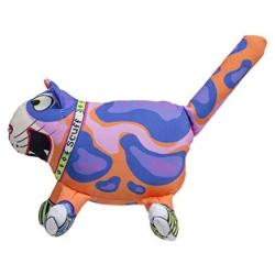 FUZZU That Sneaky Cat! Irresistible Dog Chew Toys with Squeaker, Scuff - Floppy Limbs and Tail for Flipping & Retrieving, Rough ‘n’ Tough Polyester Twill Fabric, Hand Illustrated