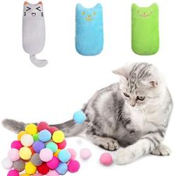 Cat Toys Variety Bundle Set, Cute Cat Toys Interactive Cat Toy Set Including Soft Cat Toy Balls Cat Catnip Toys for Cat Kitten Having Fun Exerciser Playing