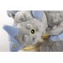 goDog Dinos Triceratops With Chew Guard Technology Tough Plush Dog Toy, Grey, Large