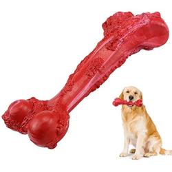 Eurigo Dog Bone Toys Red, Dog Chew Toys for Aggressive Chewers Nearly Indestructible for Large Medium Dogs Teething Durable Tough Dog Toys Chew Toys,Beef Flavor,Non-Toxic Natural Rubber Food Grade