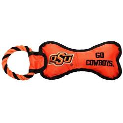 Pet Goods Manufacturing BONERP-094 NCAA Oklahoma State Cowboys Bone with Rope Dog Toy