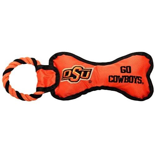 Pet Goods Manufacturing BONERP-094 NCAA Oklahoma State Cowboys Bone with Rope Dog Toy