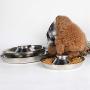 YUNDING 2 Puppy Stainless Steel Dog Bowl Easy Clean Water Food Pet Bowl Safe Durable Silver Dog Dish, for Small Medium Large Dogs/1200 Ml(Size:S)