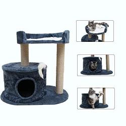 Nareo Cat Tree Condo 19inch with Full Scratching Post and House Cave