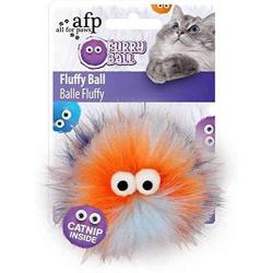 All For Paws Furry Ball Fluffy Ball Catnip Toy, Orange, 1 kg