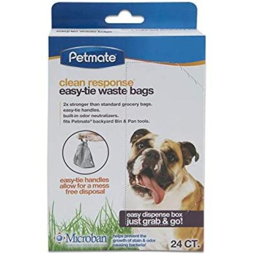 Petmate Clean Response Easy-Tie Waste Bags, Microban Antimicrobial Protection, 24 Ct.