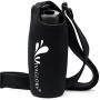 Vivaglory Insulated Neoprene Water Bottle Sling, Red+Water Bottle for Dogs and Black Neoprene Water Bottle Carrier