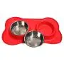 YinQin Bone Shape Dog Bowls Stainless Steel Dog Bowl with No Spill Non-Skid Silicone Mat Pet Bowls Set of 2 for Food and Water Feeder Bowls for Small Dogs Feeder Bowl for Pets, Cats YinQin Bone Shape Dog Bowls Stainless Steel Dog Bowl with No Spill Non-Skid Silicone Mat Pet Bowls Set of 2 for Food and Water Feeder Bowls for Small Dogs Feeder Bowl for Pets, Cats