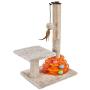 PEEKAB Tall Cat Scratching Post Kitten Sisal Scratcher Tree with Cat Tracks Toy Balls - 25 inches (Beige)