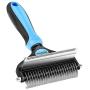 MalsiPree Pet Grooming Brush for Dogs/Cats, 2 in 1 Deshedding Tool& Dematting Undercoat Rake for Mats& Tangles Removing, Reduces Shedding by up to 95%, Great for Short to Long Hair Small Large Breeds