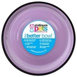 Platinum Pets Platinum Pets 1-Cup Embossed Non-Tip Cat Bowl, Sweet Lilac