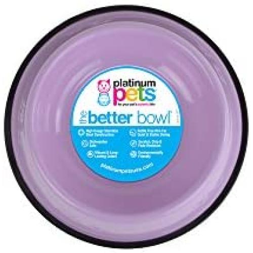 Platinum Pets Platinum Pets 1-Cup Embossed Non-Tip Cat Bowl, Sweet Lilac