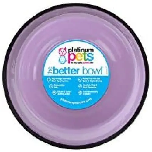 Platinum Pets Platinum Pets 1-Cup Embossed Non-Tip Cat Bowl, Sweet Lilac
