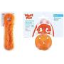 West Paw Rowdies with HardyTex, Plush Dog Toy (Judith, Orange Fur) & Zogoflex Jive Ball Dog Chew Toy (2-Inch, Tangerine)