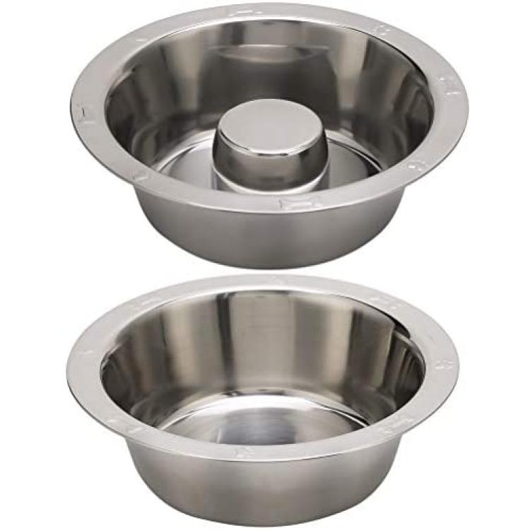 304 Stainless Steel Slow Feeder Dog Bowls, Metal Dog Food Bowls