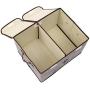 Geyecete Large Storage Boxes - Large Linen Fabric Foldable Storage Cubes Bin Box Containers with Lid and Handles for Dog Apparel & Accessories, Dog Coats, Dog Toys, Dog Clothing