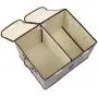 Geyecete Large Storage Boxes - Large Linen Fabric Foldable Storage Cubes Bin Box Containers with Lid and Handles for Dog Apparel & Accessories, Dog Coats, Dog Toys, Dog Clothing