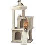 Sanfant New Designed Style Cat Tree with Slide Two Condos Pole Covered Sissal Rope 33 Inch