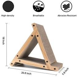 FUKUMARU 3 Sided Vertical Cat Scratching Post, Triangle Cat‘s Scratch Tunnels Toy, Scratcher Ramp for Kitten Play Exercise