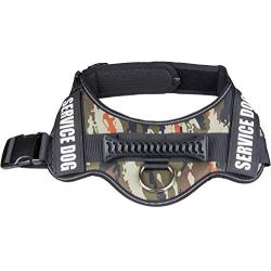 WildWave Adjustable Service Dog Vest Harness with Handle,Reflective Leash & Patches,Woven Polyester and Nylon, Comfy Mesh Padding for Small Medium Large Breed