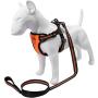Hikiko No Pull Dog Harness, Walking Pet Harness with Dog Leash + Dog Collar Adjustable Outdoor Reflective Oxford Material Pet Vest for Dogs Easy Control for Medium to Large Breed Dogs