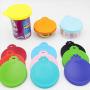 Pet Portable Silicone Dog Cat Canned Lid Pet Food Cover Storage Fresh-Keeping Lids (Color : Orange)