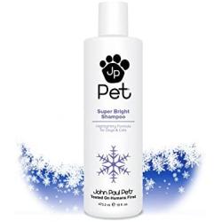 John Paul Pet Super Bright Shampoo for Dogs and Cats, Highlighting Formula Safely Whitens and Brightens Fur, 16-Ounce