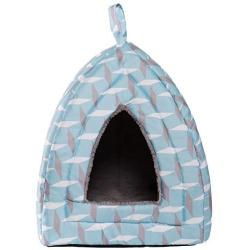 Hollypet Self-Warming 2 in 1 Foldable Comfortable Triangle Cat Bed Tent House, Diamond