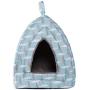 Hollypet Self-Warming 2 in 1 Foldable Comfortable Triangle Cat Bed Tent House, Diamond