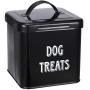 Pethiy Dog Food and Treats Containers Set with Scoop for Dogs-Vintage White Powder-Coated Carbon Steel - Tight Fitting Lids - Storage Canister Tins Small