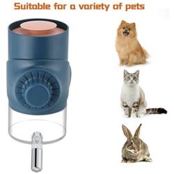 USWT Dog Water Dispenser for Cage, Detachable Water Bottle and No Drip Design for Dogs, Cats, Rabbits (17 oz/500 ml)(Blue)