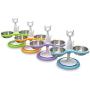Catswall Design Raised Mutli-Cat Feeder with 2 Stainless Steel Bowls, Cool Purple