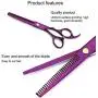 Hair Cutting Scissors, 6.7in Professional Pet Dog Hair Cutting Scissors Grooming Hairdressing Shear(Thining Shear-Amaranth)
