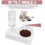 Petlex Gravity Food & Water Bowl for Cats Elevated Cat Bowls, Double Cat Food and Water Bowls, 15°Tilted Raised Bowls for Cats/Dogs