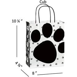 Dog Gift Bags Paw Prints 6 Count - Bags Only (Medium, Glossy Paws)