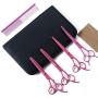 Moontay Professional Dog Grooming Scissors Set, 7 Inch/8 Inch Pet Grooming Scissors Chunkers Shears for Dog, Curved Dog Grooming Scissors, Thinning Shears for Dog with Grooming Comb