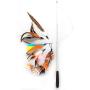 Apofly 5PCS Funny Cat Rod Set Kitten Toys, Cat Fishing Rod Toys Pet Cat Toy Fishing Rod Telescopic Feather Funny Cat Rod Replacement Head Five