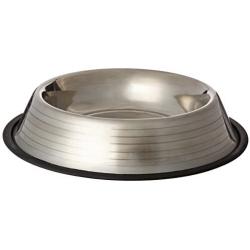 Bergan Stainless Steel Non-Skid/Non-Tip Pet Bowl with Ridges