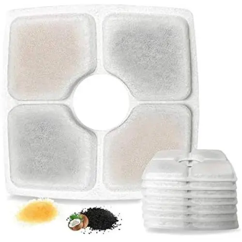 Rarloner Square Filters for Cat Fountain, 8 Pack Cat Fountain Filters, Suitable for 2.5L Pet Flower Fountains,Ion Exchange Resin and Activated Carbon pet Fountain Filters Rarloner Square Filters for Cat Fountain, 8 Pack Cat Fountain Filters, Suitable for 2.5L Pet Flower Fountains,Ion Exchange Resin and Activated Carbon pet Fountain Filters