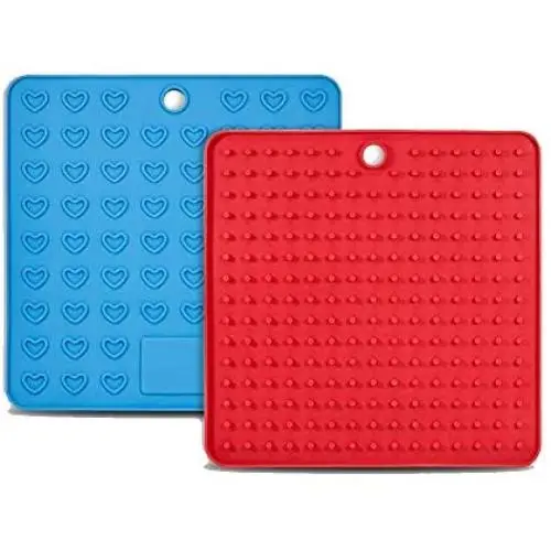 Yansion 2 Pack Dog Lick Mat, Slow Treat Dispensing Mat, Silicone Anti-Slip Slow Feeder Peanut Butter Calming Mat for Anxiety Relief, Dog Training and Health Yansion 2 Pack Dog Lick Mat, Slow Treat Dispensing Mat, Silicone Anti-Slip Slow Feeder Peanut Butter Calming Mat for Anxiety Relief, Dog Training and Health