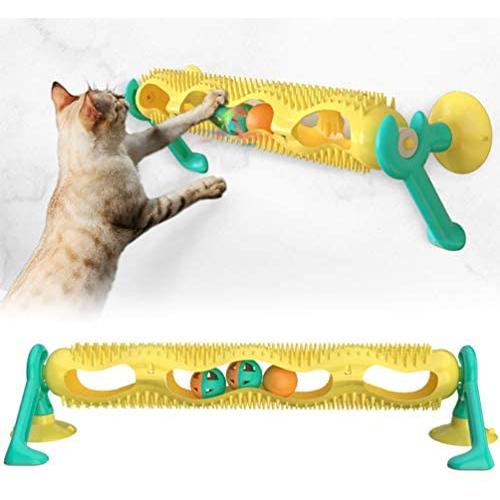 VARWANEO Catnip Toys,cat Toy,Multifunctional Turntable, Bump pad, Built-in Luminous Ball, high-Content Catnip Ball, Develop Intelligence with Fun